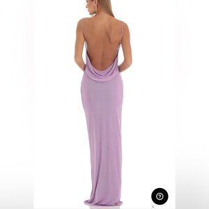 Lucy in the Sky Massena Draped Back Maxi Dress Purple Size XS Prom Dress
